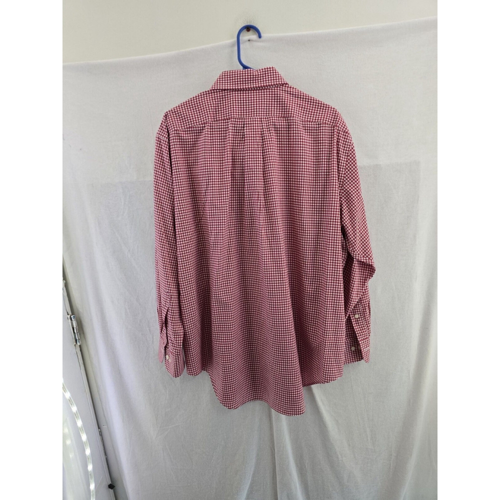 LaurenRalph Lauren Red /white Gingham Long Sleeve Button Cotton Shirt Mens 17/32 - Picture 7 of 7